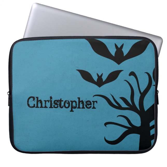 Eerie Bats Electronics Sleeve, blau Laptopschutzhülle (Vorderseite)