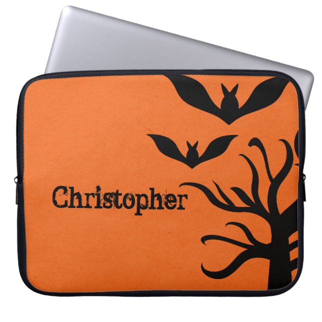 Eerie Bats Electronics Sleeve, Orange Laptopschutzhülle (Vorderseite)
