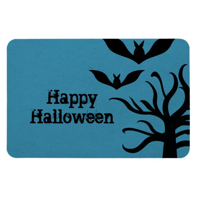 Eerie Bats Halloween Flexi Magnet, blau Magnet (Horizontal)