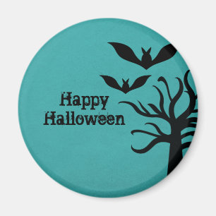 Eerie Bats Halloween Magnet, Aqua Magnet