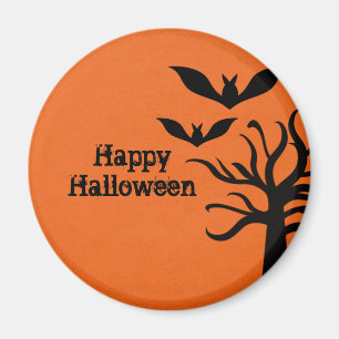 Eerie Bats Halloween Magnet, Orange Magnet