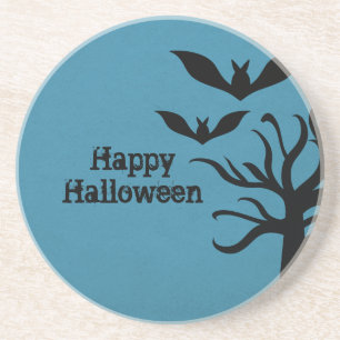 Eerie Bats Halloween Untersetzer, blau Sandstein Untersetzer