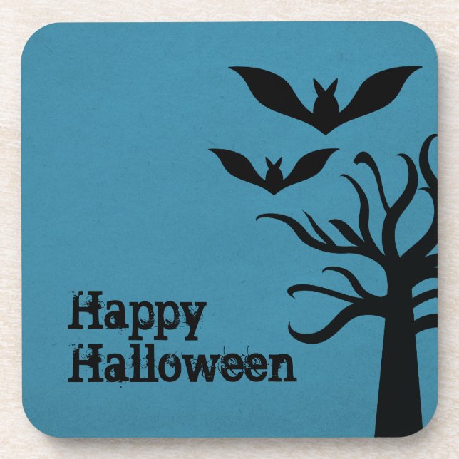 Eerie Bats Halloween Untersetzer Set, blau (Vorderseite)
