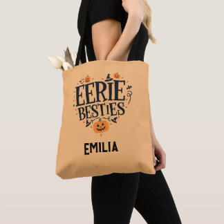 Eerie Besties Name Halloween Tote Tag for Friends
