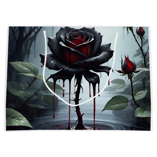 Eerie Black Rose Große Geschenktüte (Vorderseite)