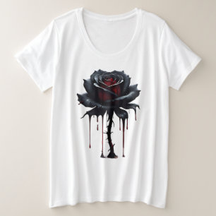 Eerie Black Rose Große Größe T-Shirt