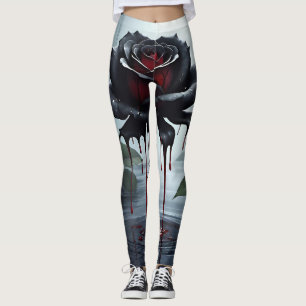 Eerie Black Rose Leggings