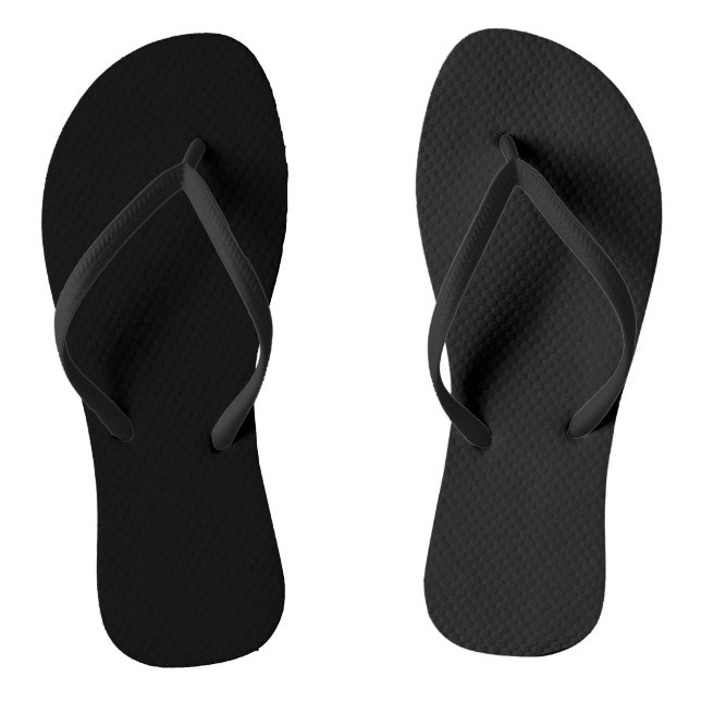 Eerie Black Solid Color Flip Flops (Fußbett)