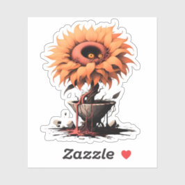 Eerie Bloom: Die gruselige Sonnenblume Aufkleber