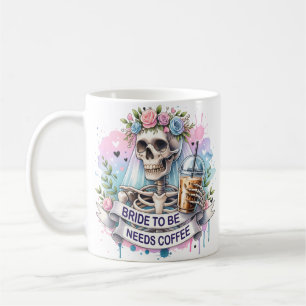 Eerie Elegante: Skeleton Bride Kaffee Tasse