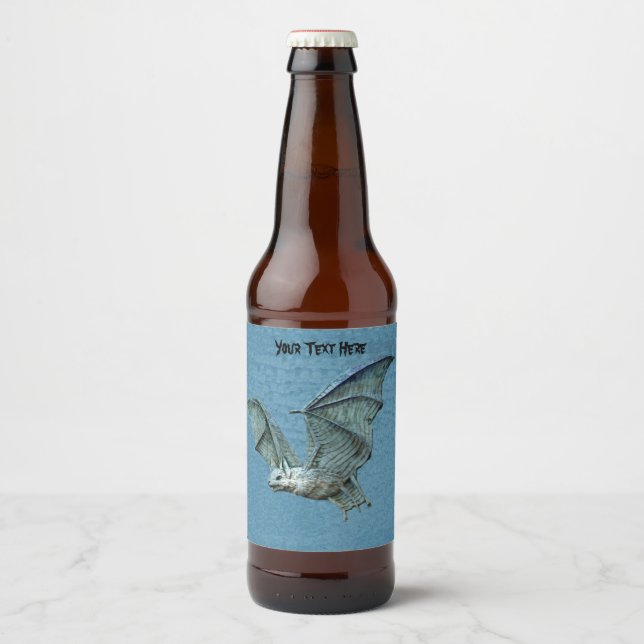 Eerie Flying Three Dimensions Look Bat Bierflaschenetikett (Vorderseite)