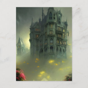 Eerie Gothic Mansion Postkarte