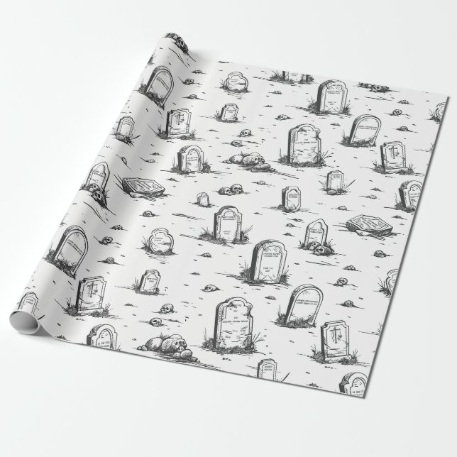 Eerie Grabstein Wrapping Paper Geschenkpapier (Ungerollt)