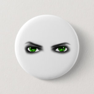 Eerie Green Eyes Button
