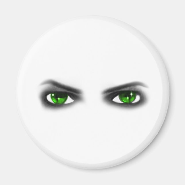 Eerie Green Eyes Magnet (Vorne)