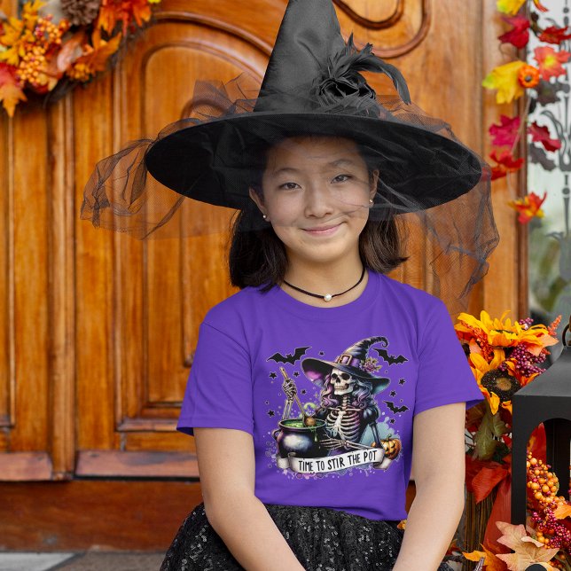 Eerie Hexch Skeleton Cauldron Halloween T-Shirt (Order in time for Halloween!)