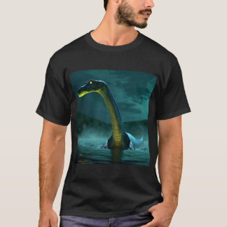 Eerie Loch Ness Monster mit leuchtenden Augen in d T-Shirt