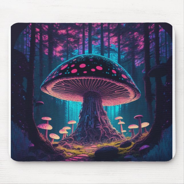 Eerie Magical Giant Toadstol im Wald Mousepad (Vorne)