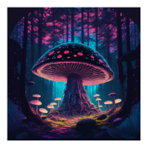 Eerie Magical Giant Toadstol im Wald