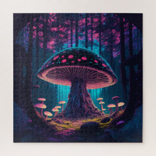 Eerie Magical Giant Toadstol im Wald Puzzle