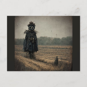 Eerie Scarecrow Feiertagspostkarte