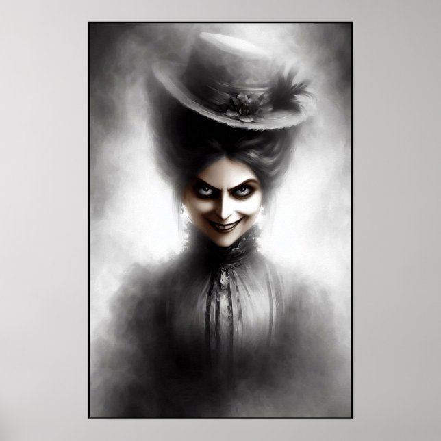 Eerie Victorian Era Portrait Art Poster (Vorne)