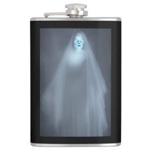 Eerie Viktorianisch Lady Ghost & Quote Flachmann
