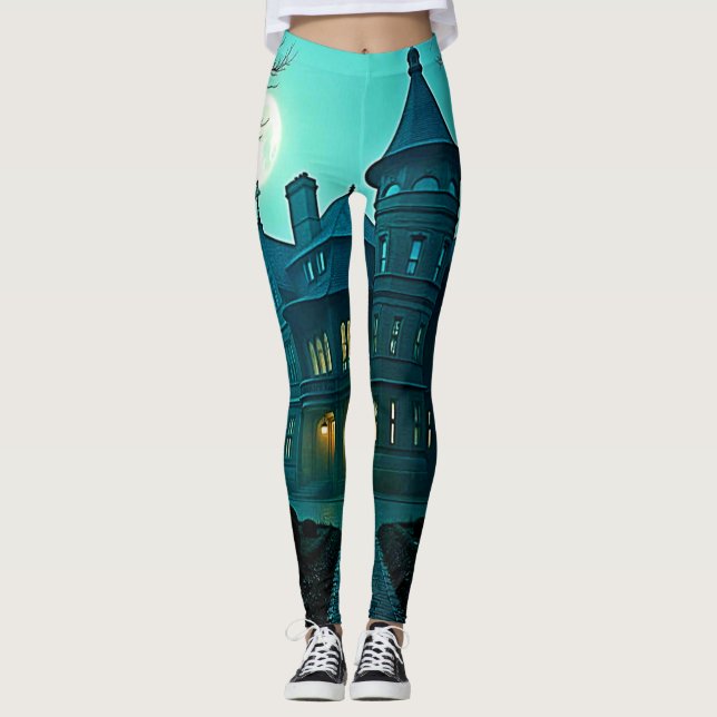 Eerie Viktorianisch Mansion Moonlight Leggings (Vorderseite)