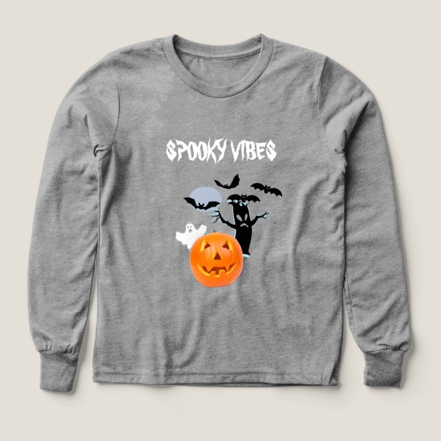 Eerie White Ghost mit gotischen Lettern Halloween (Design Vorderseite)
