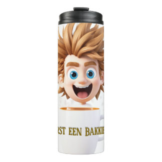 Eerst een Bakkie -  vrolijk design Thermosbecher