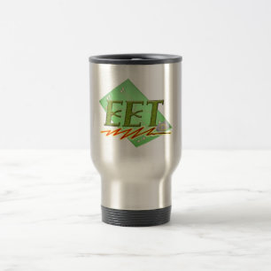 EET - LOGO DER ELEKTRISCHEN TECHNOLOGIE DES MOTORS REISEBECHER