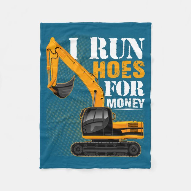 Eever I Run Cute Ss Cute Sss For Money Funny Excav Fleecedecke (Vorderseite)