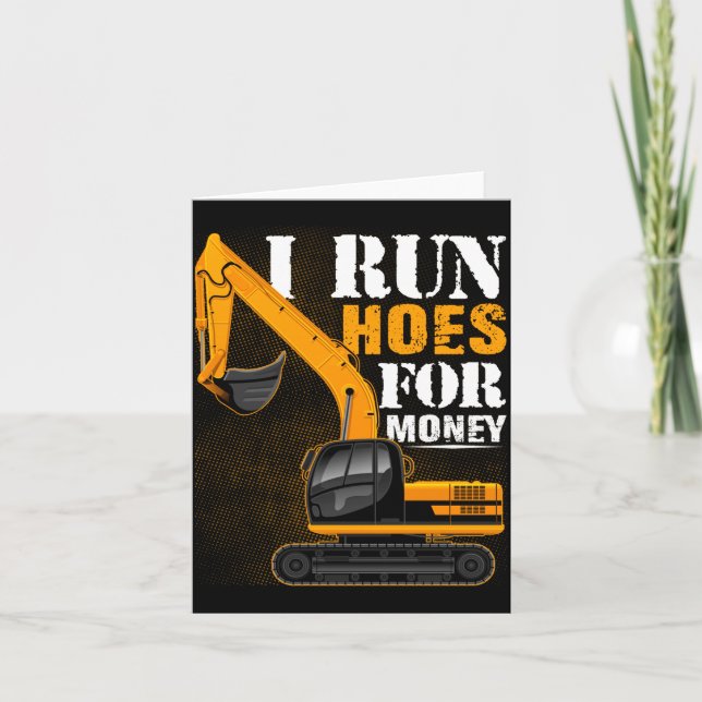 Eever I Run Cute Ss Cute Sss For Money Funny Excav Karte (Vorderseite)