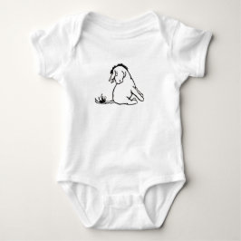 Eeyore betrachtet sein Schwanz-Babyschwimmshirt  Baby Strampler