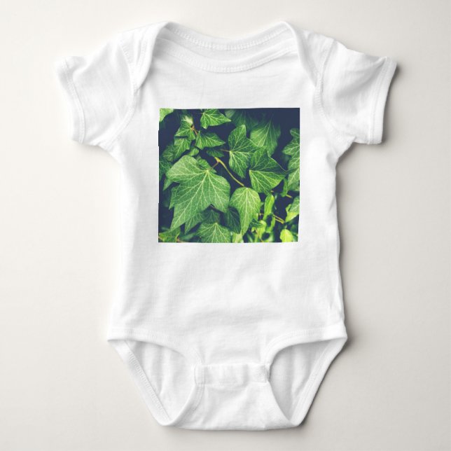 Efeu-Blatt-Grün verlässt Baby-Bodysuit Baby Strampler (Vorderseite)