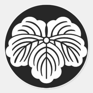 Efeu-Blatt in Reiskuchen Runder Aufkleber