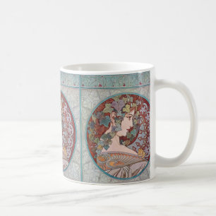 Efeu-Kunst Nouveau Kaffee-Tasse Alphonse Mucha Kaffeetasse