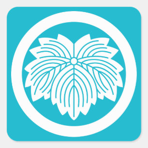 Efeu mit spitzen Blättern im Kreis Quadratischer Aufkleber
