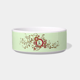 Efeu-Muster mit Monogramm Napf