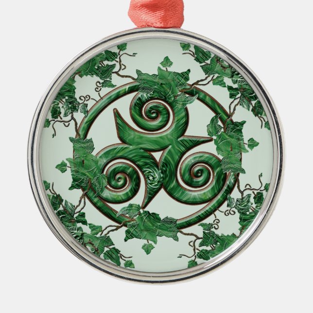 Efeu Triskel Ornament Aus Metall (Vorne)