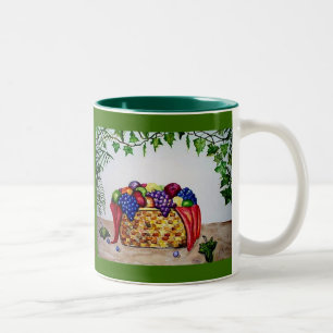 Efeu u. Obstkorb Zweifarbige Tasse