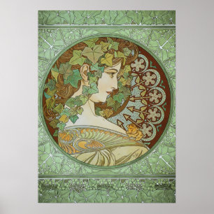 Efeu von Alphonse Mucha Art Nouveau Poster