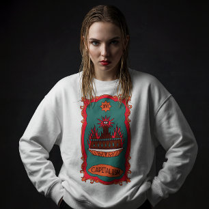 Eff-Kapitalismus Verbrennt Es Tarotkarte Turmsymbo Sweatshirt