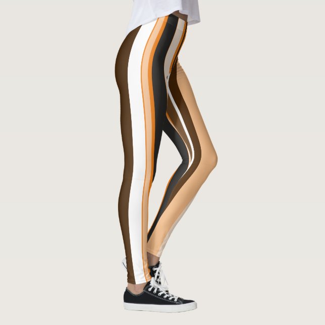 Effektive orangefarbene, zeitgenössische vertikale leggings (Rechts)