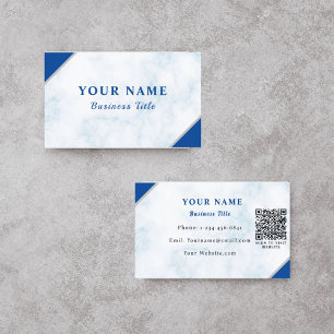 Effektive weiße Marmor-QR-Code-Visitenkarte Visitenkarte