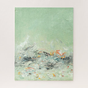 Effervesce - grüne minimalistische abstrakte Kunst Puzzle