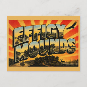 Effigy Mounds Iowa Mississippi Bluffs Wald Kunst Postkarte