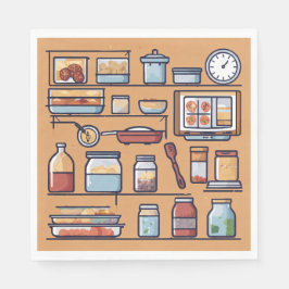 Effiziente Mahlzeiten Prep Organisierte Küche Papi Serviette