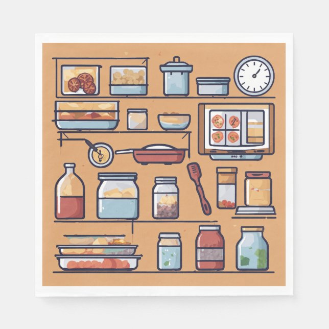 Effiziente Mahlzeiten Prep Organisierte Küche Papi Serviette (Vorderseite)