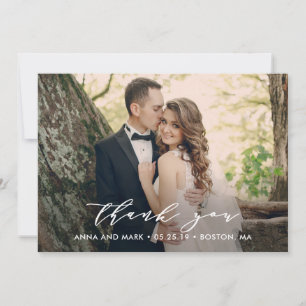 Efforless Script Wedding Vielen Dank Foto Card Dankeskarte